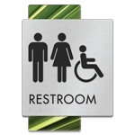 Restroom Sign w/ Unisex & ISA Symbols
