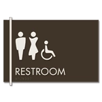 Restroom Sign w/ Unisex & ISA Symbols