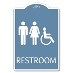 Restroom Sign w/ Unisex & ISA Symbols