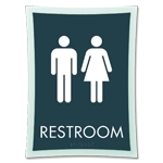 Restroom Sign w/ Unisex Symbols
