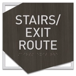 "Stairs/Exit Route" Egress Sign - CA Compliant