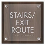 "Stairs/Exit Route" Egress Sign - CA Compliant