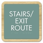 "Stairs/Exit Route" Egress Sign - CA Compliant