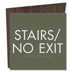 "Stairs/No Exit" Egress Sign - CA Compliant