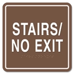 Stairs/No Exit Egress Sign