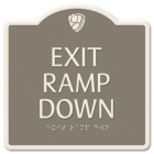 "Exit Ramp Down" Egress Sign - CA Compliant