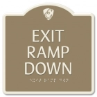 "Exit Ramp Down" Egress Sign - CA Compliant