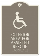 Exterior Area for Assisted Rescue Sign - ISA Symbol