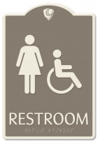 Restroom Sign w/Female & ISA Symbols