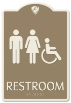 Restroom Sign w/Unisex & ISA Symbols