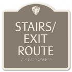 "Stairs/Exit Route" Egress Sign - CA Compliant