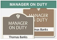 Manager on Duty Signs