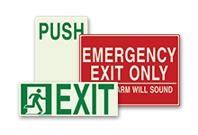 photoluminescent exit signs