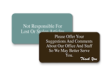 reception desk signs