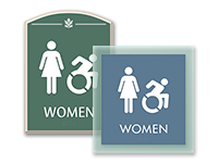 female dynamic accessible signs