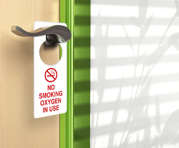 magnetic safety sign for oxygen