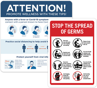 Stop the Spread of Germs Signs